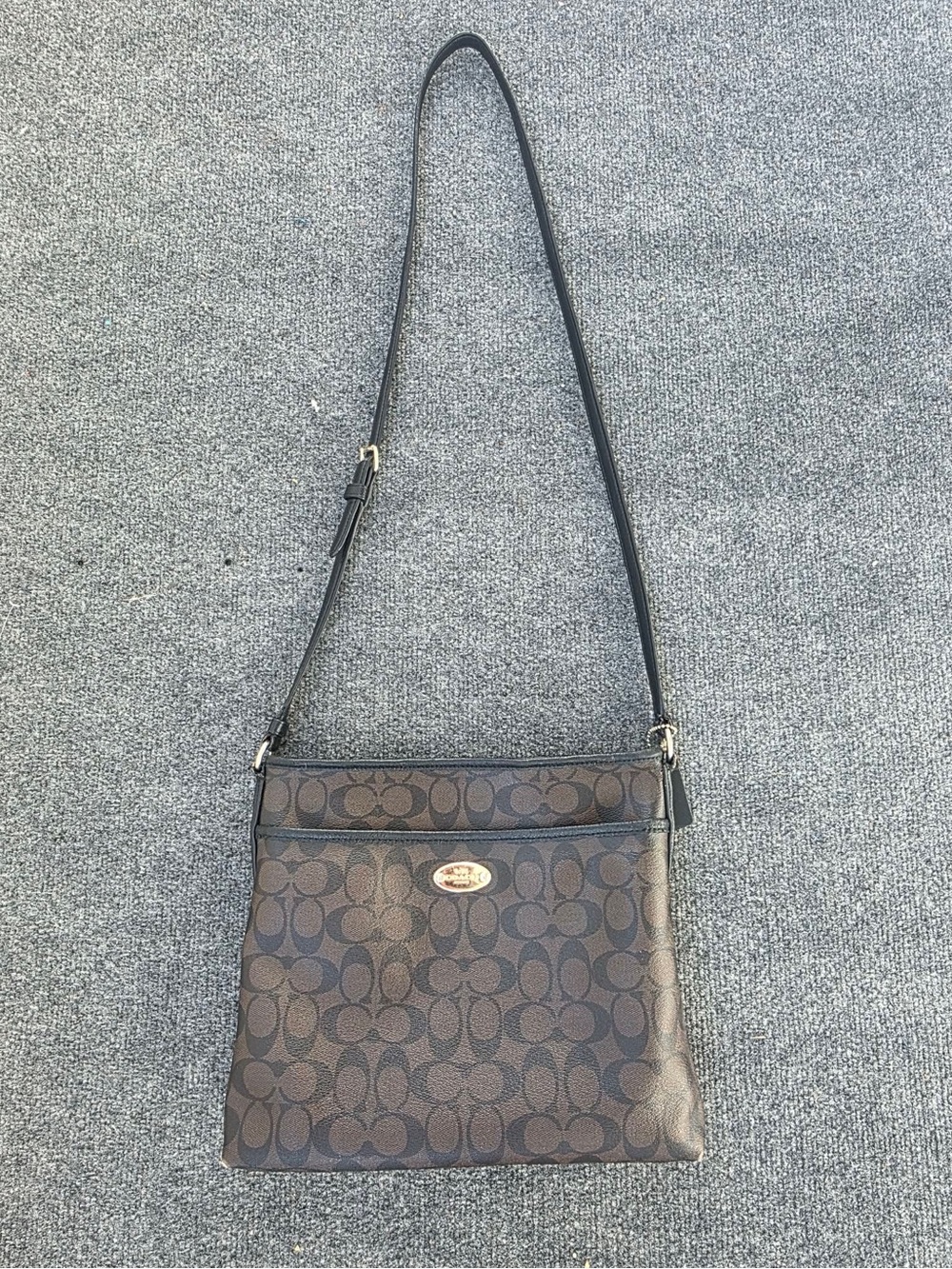 Coach Brown/Black Signature Crossbody Bag